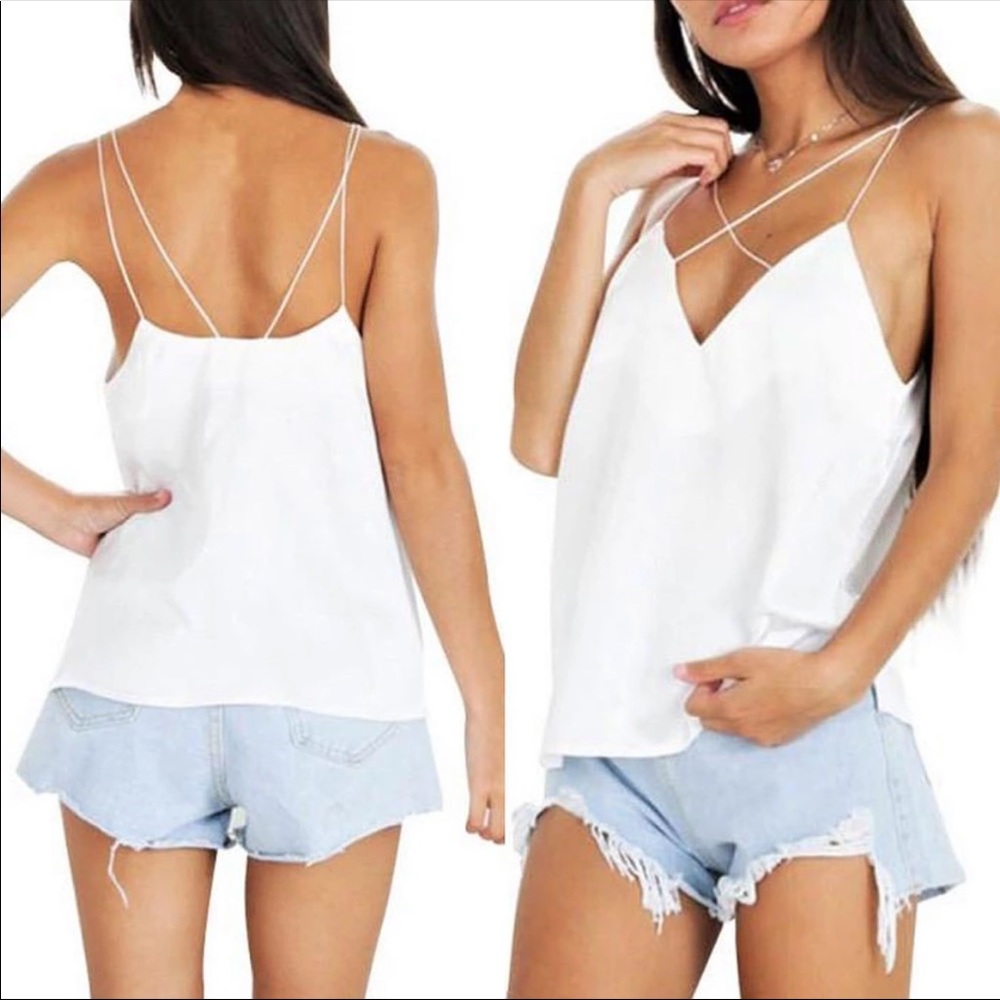‘Perlas’ strappy crisscross tank cami